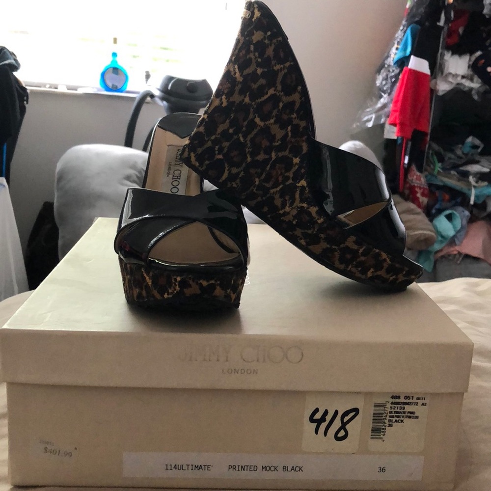 Jimmy Choo - Animal Print-Platform Clog-